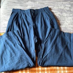 A&F Blue Linen Trousers